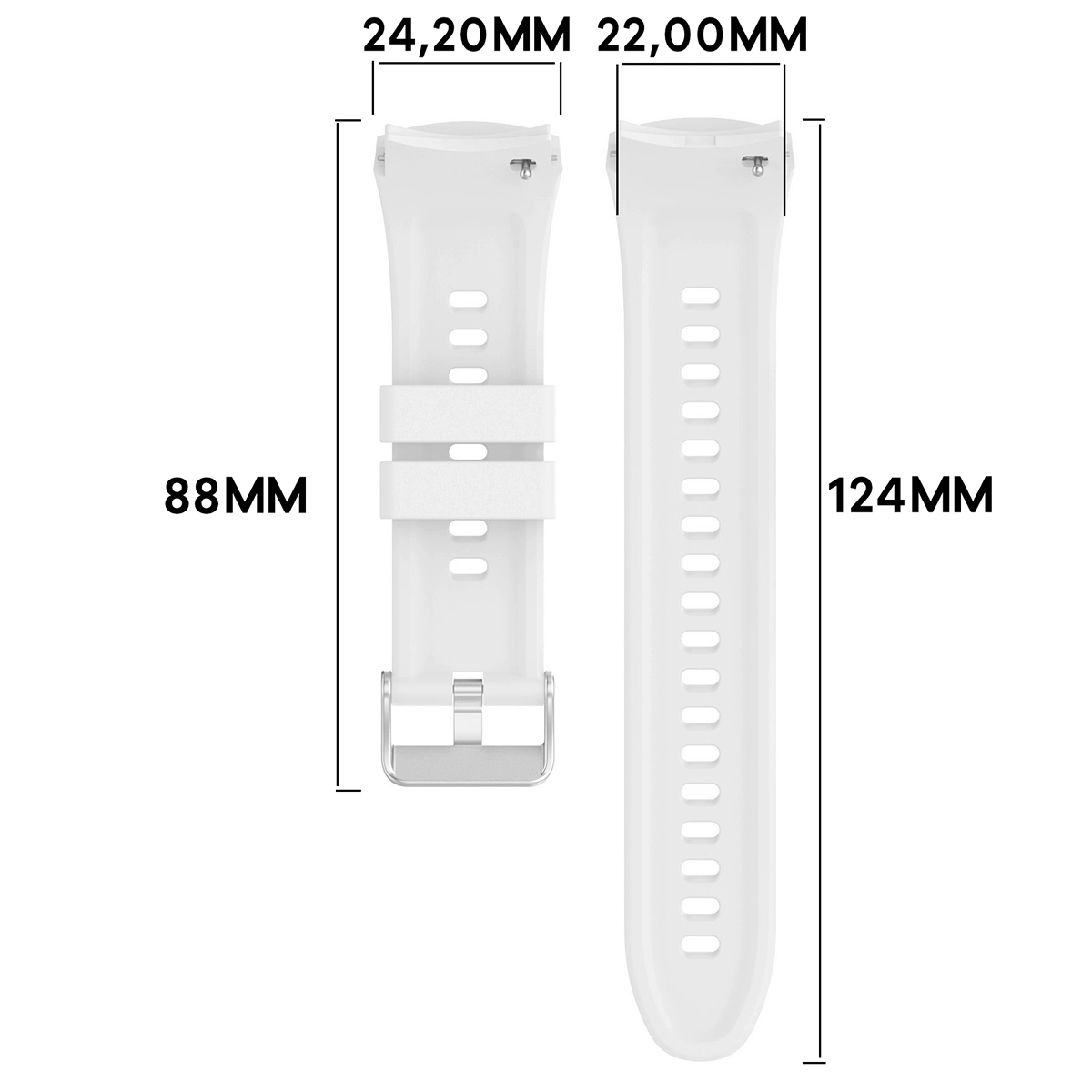 Grafika poglądowa ukazująca sposób mierzenia paska do Huawei Watch 5 46 mm
